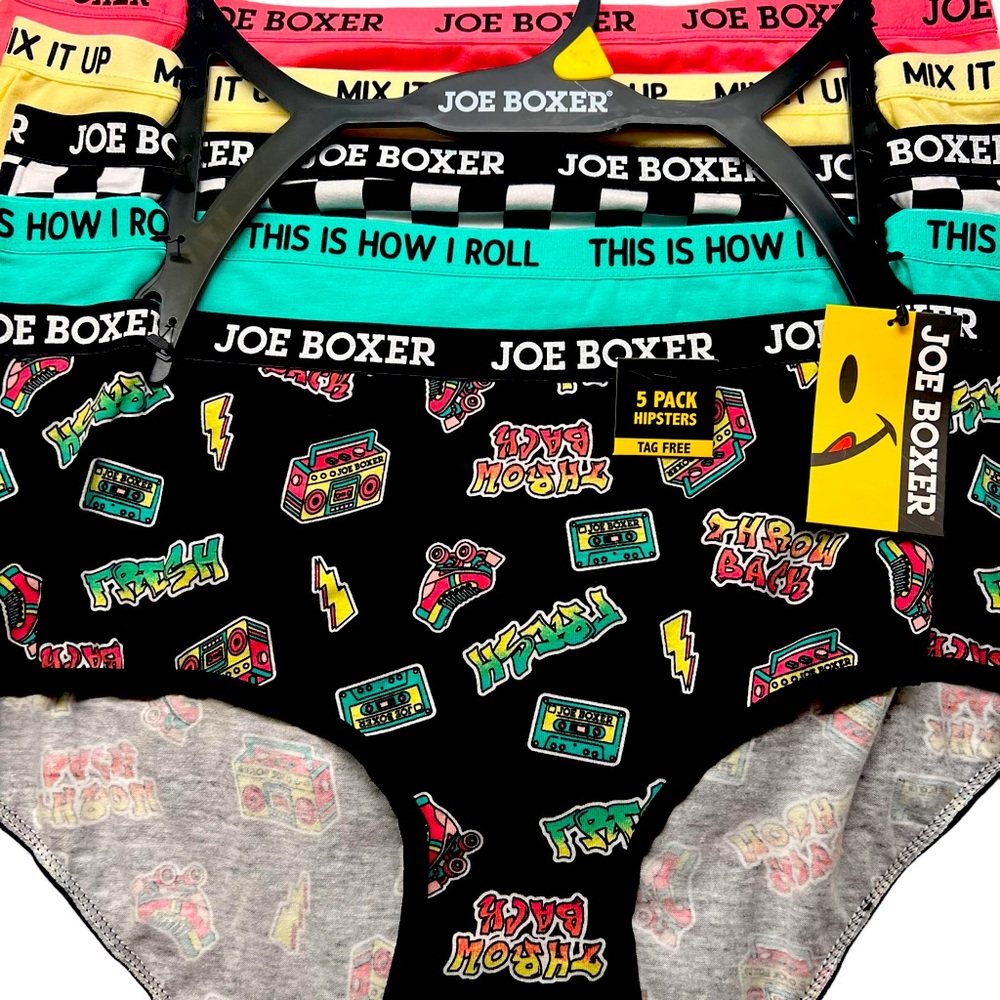 NEW Joe Boxer Women's Hipster Underwear Panties 5 Pair